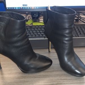 Jimmy Choo black lambskin leather booties 36